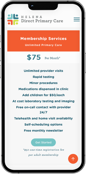 Helena Direct Primary Care mobile website