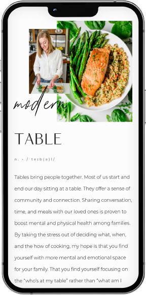 Modern Table mobile website